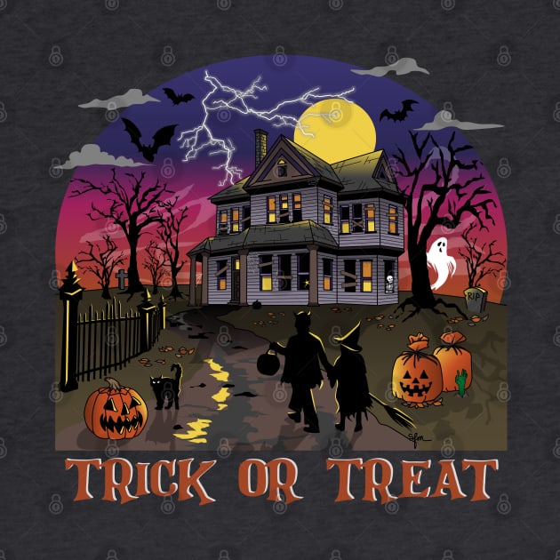 Spooky Evening Trick or Treat by Screen Fiend Merch